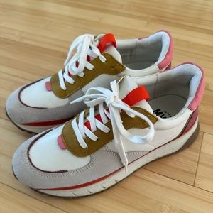 Madewell Kickoff Trainer Sneaker size 8.5 in bright color block leather.